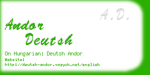 andor deutsh business card